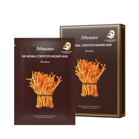 Mặt nạ dưỡng ẩm ngăn ngừa lão hóa từ đông trùng hạ thảo thiên nhiên 30ml x 10 cái - JMSOLUTION THE NATURAL CORDYCEPS MILITARIS MASK - 더 내추럴 동충하초 마스크 모이스처