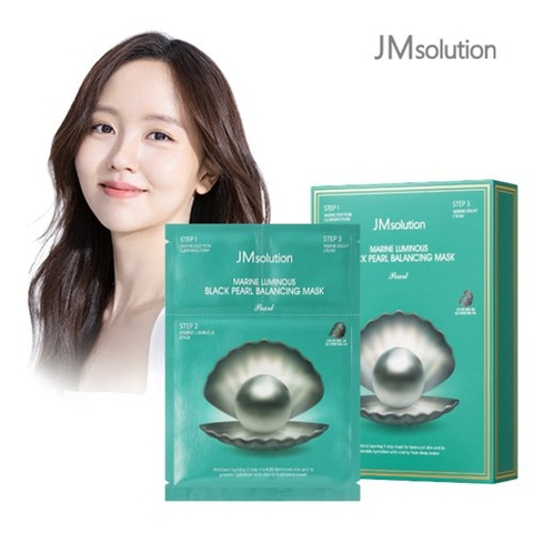 K00145 - Mặt nạ cân bằng da ngọc trai đen - JM Solution Blue Light Marine Black Pearl Balancing Mask Pearl