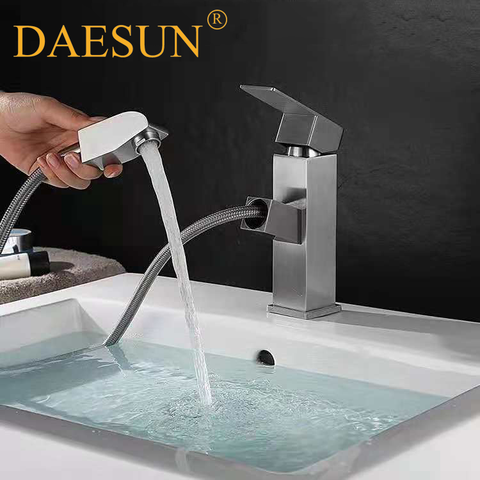 Vòi lavabo nóng lạnh dây kéo  DASESUN DS 3215