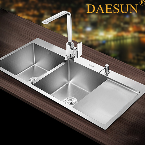 CHẬU RỬA BÁT INOX  CÓ BÀN CHỜ DAESUN DS 765