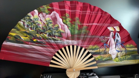 QUẠT VẢI LỤA CẦM TAY CAO CẤP