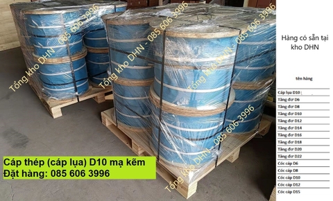 Cáp thép mạ kẽm D10