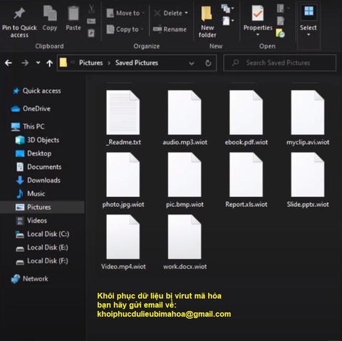 Khôi phục file bị mã hóa bị đổi đuôi thành wiot