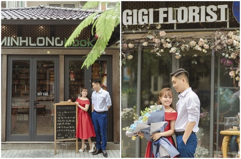 Chụp ảnh cưới ở Phố Sách Lý Thường Kiệt, Hà Nội lãng mạn đầu mùa thu: đôi Cường - Hiền