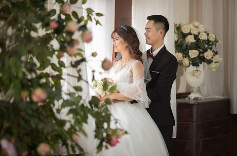 Chụp ảnh cưới làm ảnh phóng truyền thống: cặp Tuấn - Mai