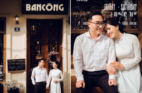 Album ảnh cưới chụp tại quán cà phê Ban Công - Hanoi Hanoi - phim trường: cặp Minh - Tuyết