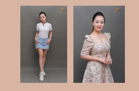 Chụp ảnh chân dung trong studio cho chị Hà