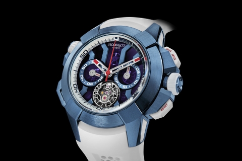 Nổi bật dưới nắng hè với đồng hồ Jacob & Co. Epic X Chrono Tourbillon Blue Titanium