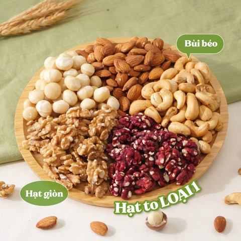 Mixed nuts 5 loại hạt dinh dưỡng Macca, Óc Chó Vàng, Óc Chó Đỏ, Hạt Điều, Hạnh Nhân ( hũ 250gr )