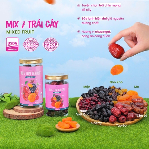 Mixed Fruit 7 loại trái cây sấy ( hũ 500gr )