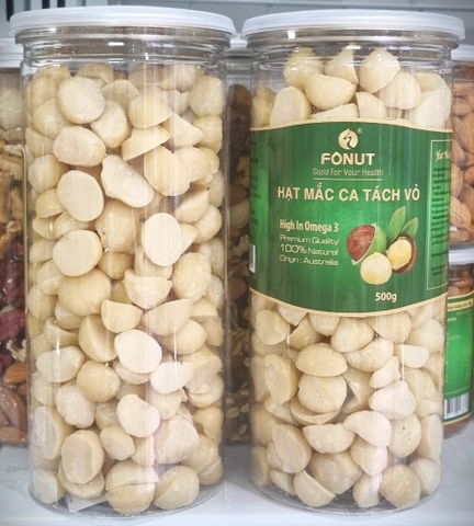 Hạt Macca Úc đã tách vỏ - hạt bể ( hũ 500gr )