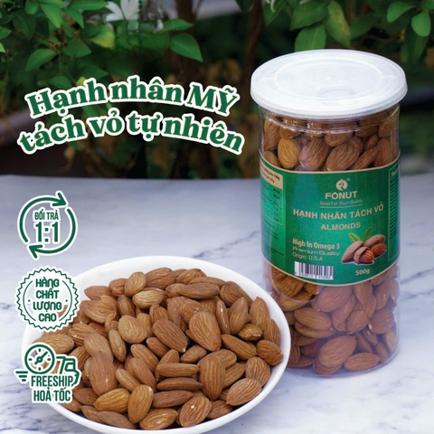 Hạnh Nhân tách vỏ Mỹ ( hũ 500gr )
