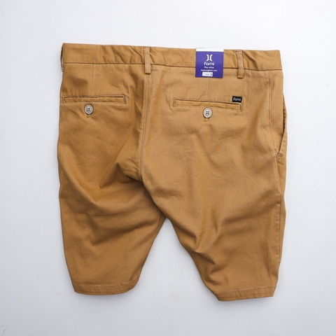 Quần short kaki chinos CAROLLA màu vàng bò, có bigsize