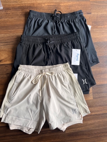 Quần đùi thể thao 2 lớp có lớp bó đùi chạy bộ cầu lông pickleball (có bigsize)