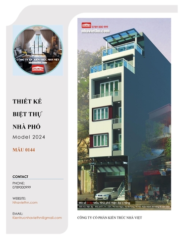 Mẫu Nhà phố 6 tầng 1 lửng - Kiến trúc Hiện Đại. (Mã số: 0144)