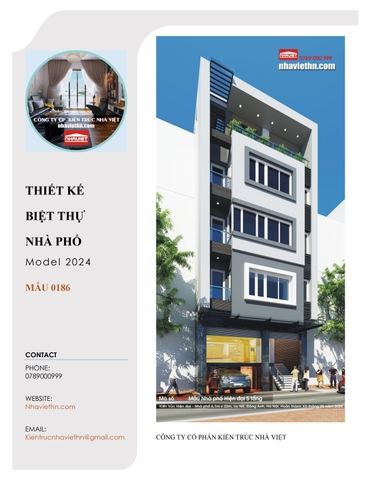 Thiết kế Nhà phố 6 tầng - Kiến trúc Hiện đại. (Mã số: 0186)