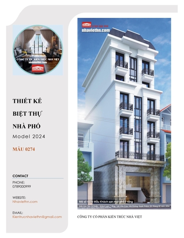 Mẫu Khách sạn 7 tầng - Kiến trúc Tân Cổ Điển. (Mã số: 0274)