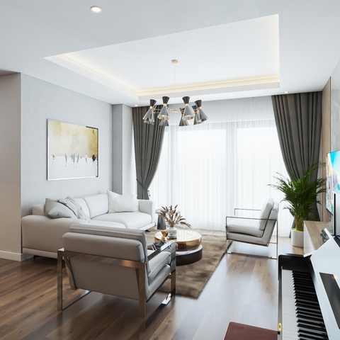 Nội thất căn hộ chung cư P1208 Tòa nhà 57 Láng Hạ, Hà Nội