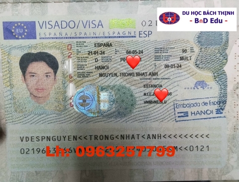 CHÚC MỪNG NHẬT ANH ĐƯỢC CẤP VISA DU HỌC TÂY BAN NHA