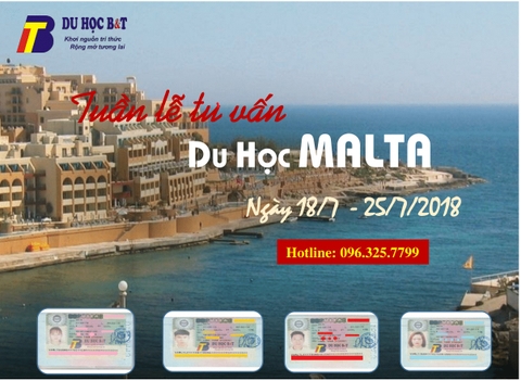 Tuần lễ tư vấn du học Malta 18/07/2018 đến 25/07/2018