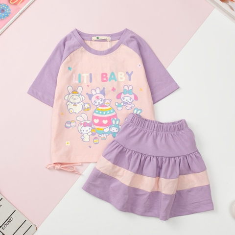 H551 Bộ cotton trẻ em - bé gái G002 4/12 (Ri5)