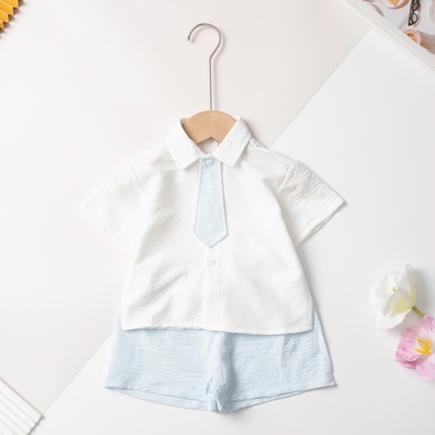 HY5 Bộ cotton trẻ em - bé trai B002 6/36 (Ri5) PH1153 cà vạt Quần