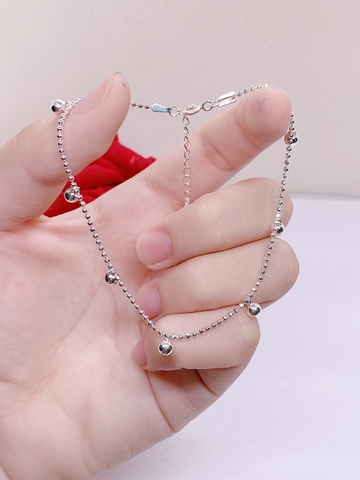 LẮC CHÂN BẠC NỮ BI TRƠN DÂY ĐƠN