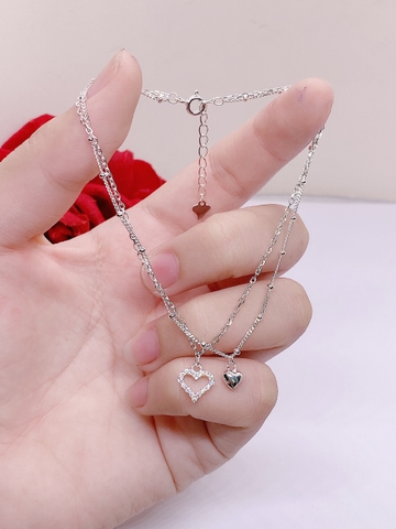 LẮC CHÂN BẠC TRÁI TIM ĐÔI