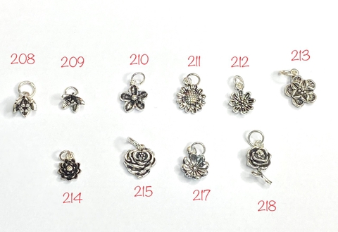 CHARM BẠC HOA HỒNG - HOA HƯỚNG DƯƠNG TREO