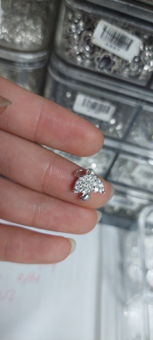 Charm hình chiếc ô đính đá bạc s925 treo T059