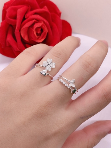 NHẪN CỎ 4 LÁ HÌNH TIM 