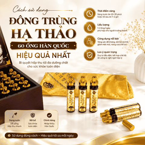 Cách sử dụng Đông Trùng Hạ Thảo 60 Ống Hàn Quốc hiệu quả