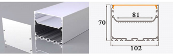 Thanh nhôm LED định hình chiếu sáng 2 mặt M102x70