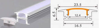 THANH NHÔM ĐỊNH HÌNH PROFILE LẮP ÂM CHO LED A17 x 07mm
