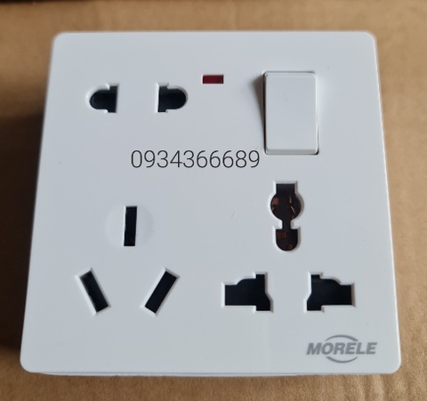 Ổ cắm 8 lỗ 1 công tắc có đèn led Morele - model C50