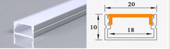 THANH NHÔM ĐỊNH HÌNH PROFILE CHO LED 20 x 10mm