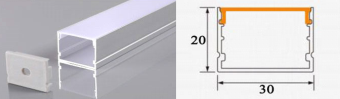 THANH NHÔM ĐỊNH HÌNH PROFILE CHO LED 30 x 20mm