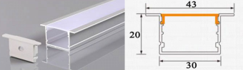 THANH NHÔM ĐỊNH HÌNH PROFILE CHO LED A30x 20mm