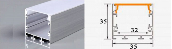 THANH NHÔM ĐỊNH HÌNH PROFILE CHO LED 35x 35mm