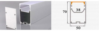 Thanh nhôm LED định hình chiếu sáng 2 mặt M50x70