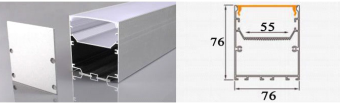 Thanh nhôm LED định hình chiếu sáng 2 mặt M76x76