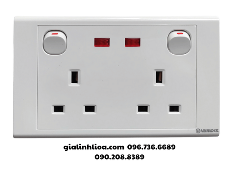 Ổ CẮM ĐÔI 3 CHẤU VANLOCK