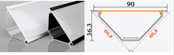 Thanh nhôm phào góc LED V90 - Ánh sáng bề mặt