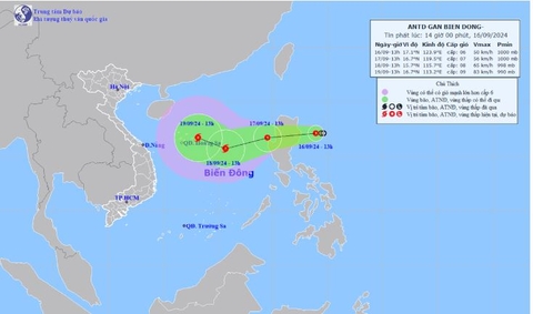 Bão số 4 có thể hình thành ngày 18-9, từ Quảng Ninh đến Bình Thuận phải theo sát diễn biến