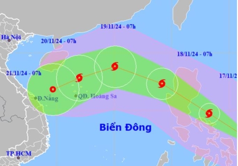 Siêu bão Man-yi giật cấp 17 hướng vào Biển Đông và miền Trung nước ta