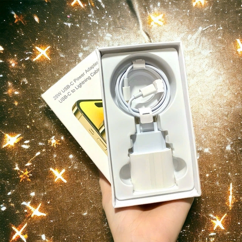 Bộ sạc TypeC-Lighting TA-25w Hộp vàng cho ip