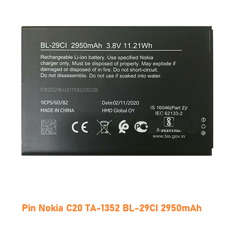 Pin nokia BL-29CI cho Nokia C10, C20, C21
