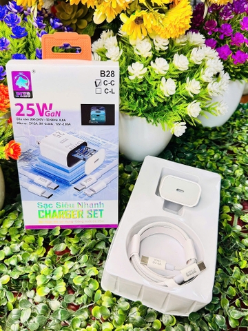 Bộ sạc Piko B28 TypeC-TypeC 25w 250k cho IP 15,16 zin  - 35w