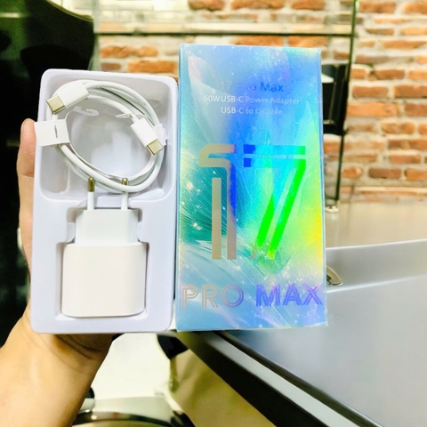 Bộ sạc TypeC-TypeC 60w nhanh cho iphone 17PRM, SS, oppo...