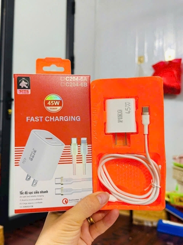Bộ sạc TypeC-Lighting Piko 45W GAN C204-6A